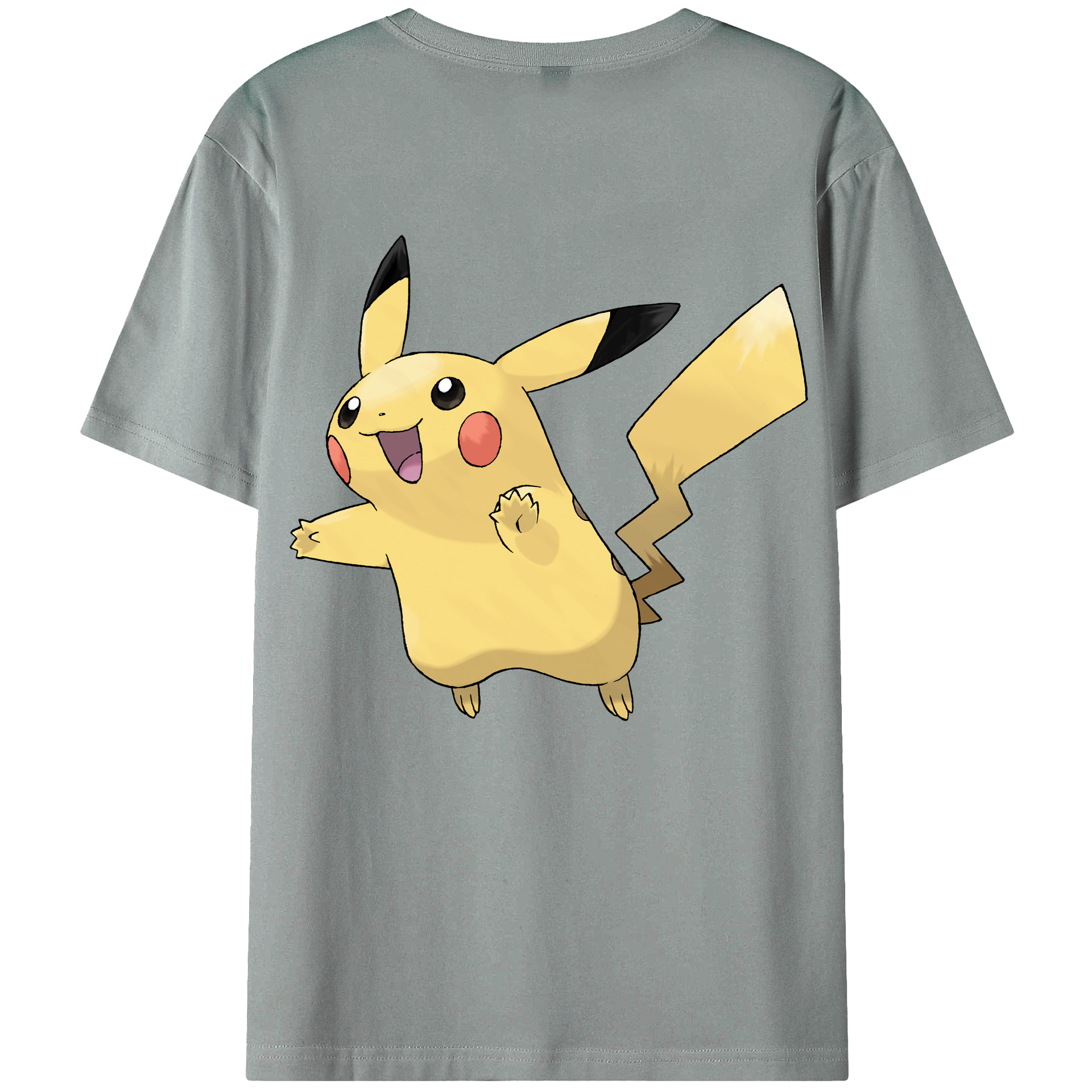 （画像用） ポケットモンスター Pokémon 綿100％ メンズ半袖Tシャツ（バックプリント） 通気性